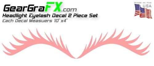 GearGraFX Eyelash Pink Decal Set for VW Mini Coopers Dodge Neon and Others