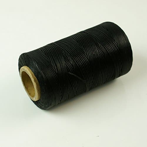 284Yard 1mm 150D Waxed Thread String Cord Sewing DIY Craft Tool Leather Stitching for Chisel Awl Upholstery Shoes Luggage Black 1 Pcs