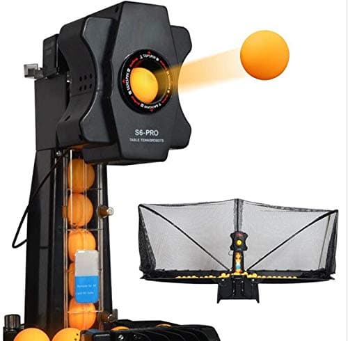 PONED Table Tennis Machine Robot Automatic Ping Pong Machine Wireless loop service, With control box, net cover, Adjustable swing range for Training