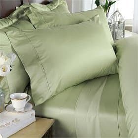 1000 Thread Count Four (4) Piece Queen Size Sage Solid Bed Sheet Set, 100% Egyptian Cotton, Premium Hotel Quality