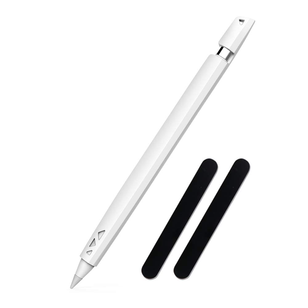 Magnetic Sleeve Apple Pencil,Silicone Case Holder Lip,Protective Shell Cover Grip Cap iPad Pro Pencil,Protects Apple Pencil from Shock Damage, Scratches, Dirty Slips, White