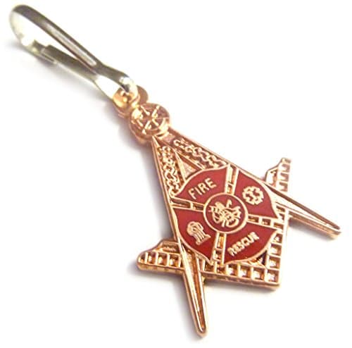 Firefighter Fire Fighter Fireman Paramedic Masonic Freemason Jacket Backpack Zipper Pull Clip