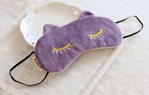 Helen Ou@ Ultra Cute Eyes Mask Cat Pattern Sleeping Eyeshade for Home and Travel Purple