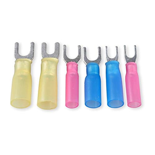 Conshine 45Pcs Heat Shrink Fork Quick Disconnect Terminals, Electrical Wire Crimp Connectors Kit