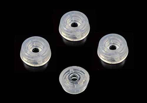 4 Clear Medium Round Rubber Feet - .312 H X .875 D - Made in USA - Non Marking. Food Safe, ROHS & Prop 65 Free - Perfect for Cutting Boards, Electronics, Crafts…