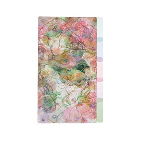 Exing 5Pcs Index Page Notebook Translucent Flowers Category Page 6 Hole Binder (A6-2)
