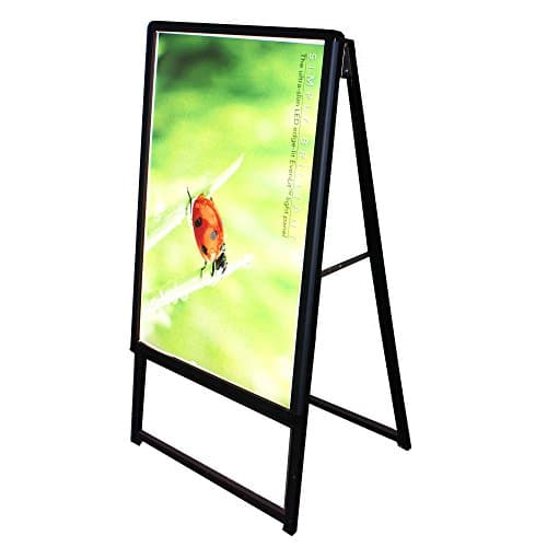 Illuminate A-frame Sidewalk Sign 23" x 33" - Centch LED Portable Advertising Display Stand Restaurant Menu Board Snap Aluminum Framed for Store Poster Sandwich Board Signage Single Sided Black