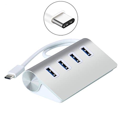 USB-C Adapter to USB 3.0 4-Port Hub for USB Type-C Devices Macbook, Mac Pro / Mini, IMac, Surface Pro, XPS, Notebook PC, USB Flash Drives, Hard Drives and More