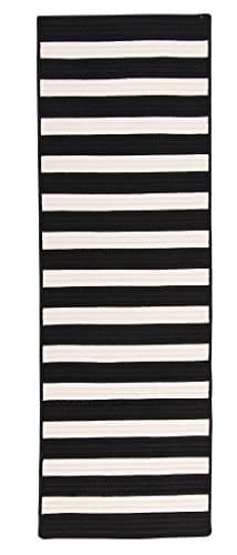 Stripe It Rug, 2 by 8-Feet, Black White