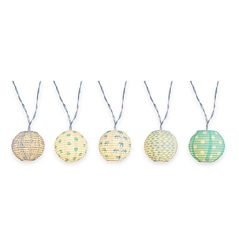 10-Piece Lighted Paper Ball String LED Light Set in Multicolor