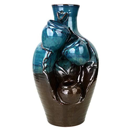 Gets Waterfall Incense Burner Blue Backflow Incense Cone Burners Ceramic Smoke Incense Holder with 10 Incense Cones