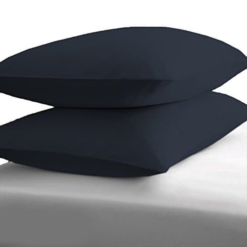 2 Piece Euroshams Cover 600 Thread Count Size 20" X 20" inches (50 cm X 50 cm) Navy Blue Color