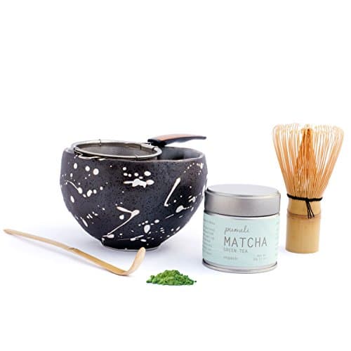 Matcha Tea Set by Pumeli with Strainer, Bowl to Make Japanese Green Tea – 1 Kit