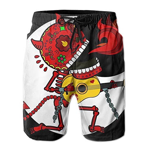 Man's The Guitar Skull Comfortable Board Shorts