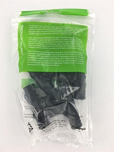 Ecopoly32827 PEX Tee, 3/4", 0.75" ID, Crimp, Plastic (Pack of 5)