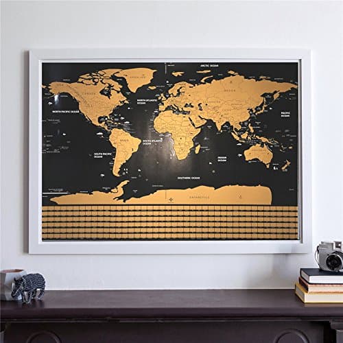 LEPAKSHI Scratch Map Travel Map Personalized Deluxe Home World Map Poster Vacation National Geographic World Map Wall Sticker Art Paint Black