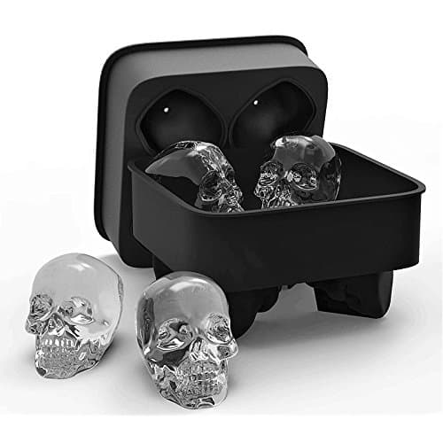 Ice Cube Trays Silicone, 3D Skull Ice Cube Mold Flexible Food Grade Ice Cube Chocolate Candy Mold Trays Gifts