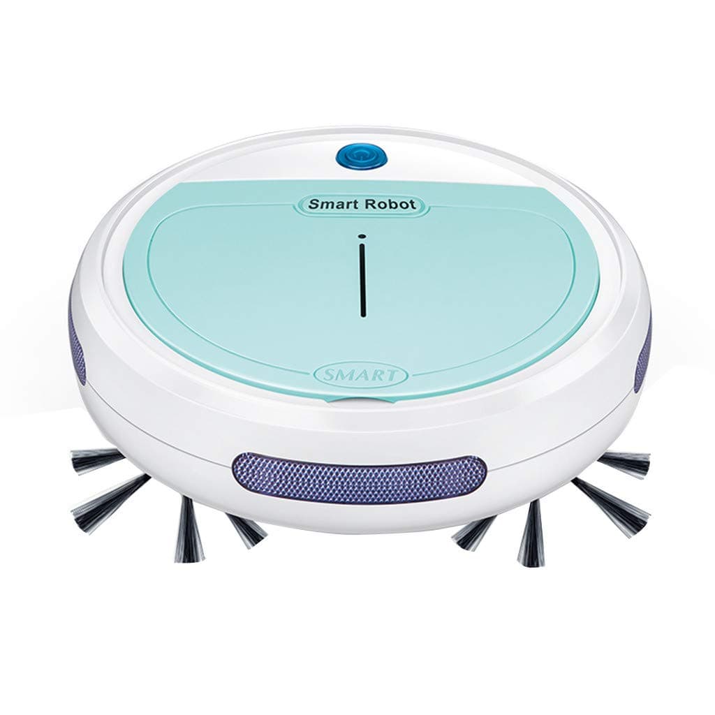 UNBRUVO 3-in-1 Robot Sweeper/Vacuum/Mop, Rechargeable Automatic Smart Robot Vacuum Cleaner Edge Cleaning Suction Sweeper for Pet Hair, Carpets&Hard Floors (Blue)