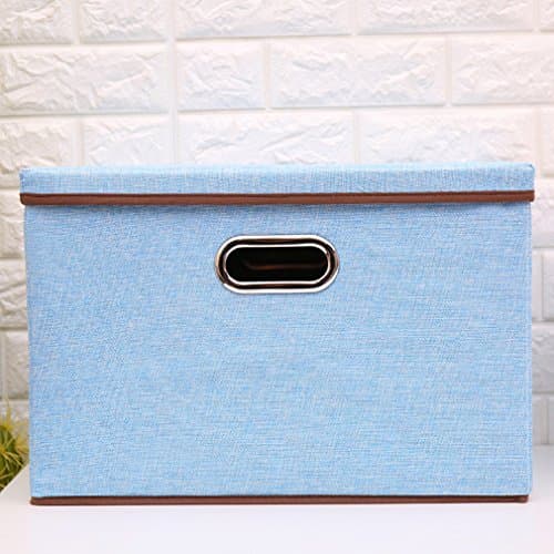 IBTHOUSE Storage bins,Large Foldable Storage Containers with Removable Lid and Handles,Storage box Storage cubes Organizer (blue)