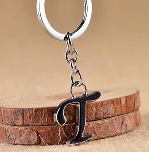 1 Pc Mini Pocket DIY Letters A - Z Keychain Keyring Keyfob Simple Letter Name Birthday Party Keys Chains Rings Tags Strap Wrist Premium Popular Cute Wristlet Utility Keyrings Tool, Type-11