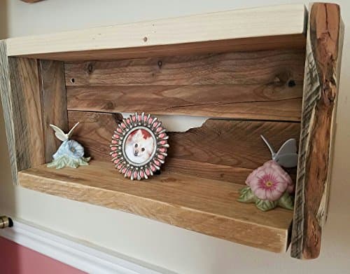 Rustic Re-purposed Solid Wood Shadow Box Shelf (Floating Shelf Box)