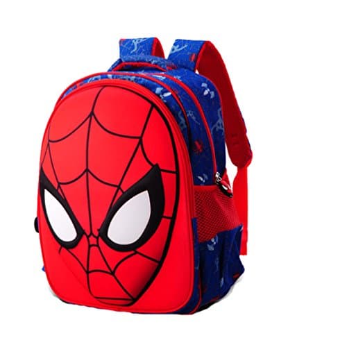 Kids Boys Backpack Elementary School Book Bag Blue Spiderman Face