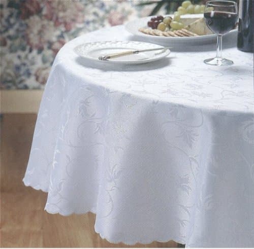 Crochet Vinyl Tablecloth 54" x 72" White