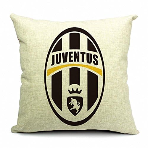 E-sunshine Cotton Blend Linen Square Throw Pillow Cover Decorative Cushion Case Pillow Case 18 X 18 Inches / 45 X 45 cm, Football Club Badge (Juventus)