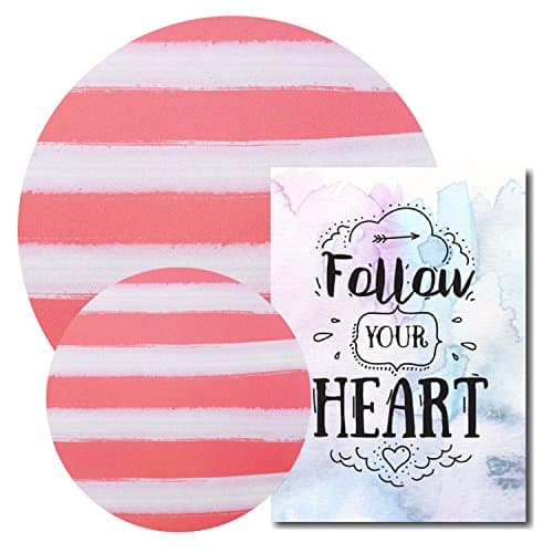 3pcs/Set Stripe Mousepad Coaster Mini Poster (Salmon Pink)