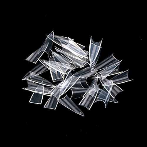 Anmas Home Stilettos Sharp Full Cover Acrylic False Nail Tips for DIY Salons Nail Art 10 Size Clear Color