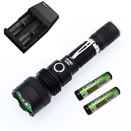 CRELANT V6CS EDC LED Flashlight Tactical Torch CREE XP-L 1226 Lumens Ultra Bright IPX-8 Waterproof Compact Size (V6CS Cool White+CD80+2400*2)