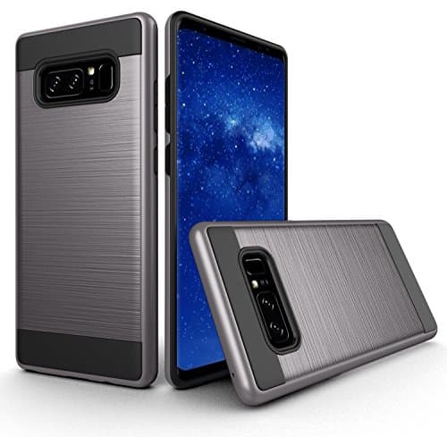Casemetics Classic Series - Galaxy Note 8 Case Flexible Rubberized Shielding Armored with Hard Skeleton for Samsung Galaxy Note 8 Phone - 2017 (Gray)