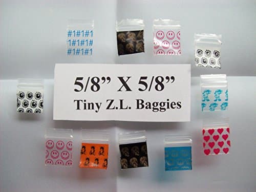 Tiny Re-Sealable Baggies-1,000 -5/8"w X 5/8"h.Mixed Prints.We Pick'em.