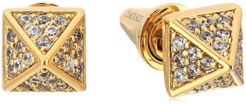 EDDIE BORGO Pave Pyramid Gold Stud Earrings