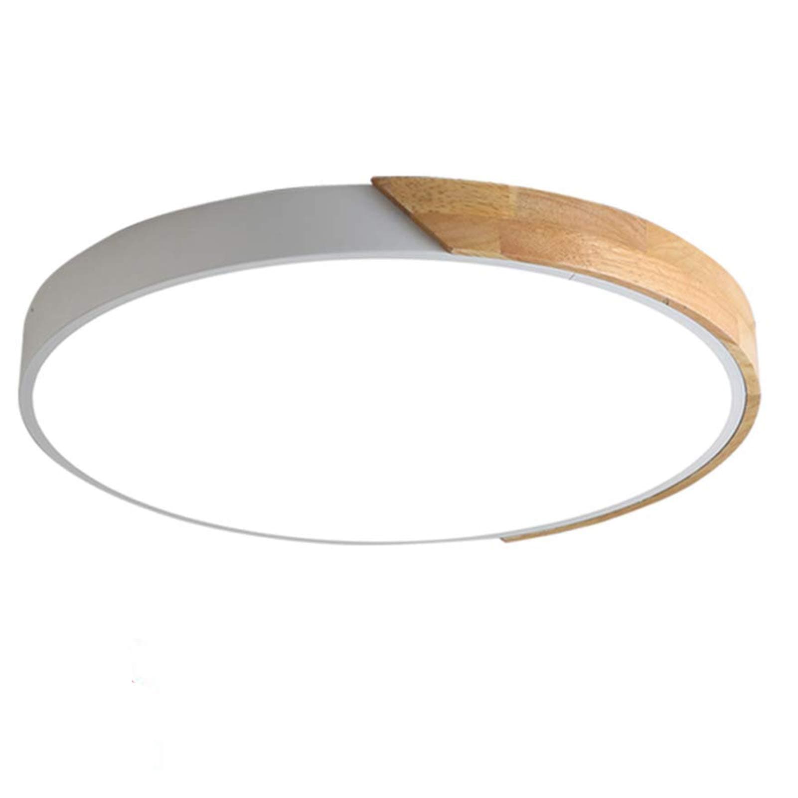 TopDeng Modern Ultra-Thin Ceiling Light LED, 24W Dimmable Round Acrylic Wood Ceiling lamp Remote Control for Bedroom Living Room Children's Room-White 40cm-24W