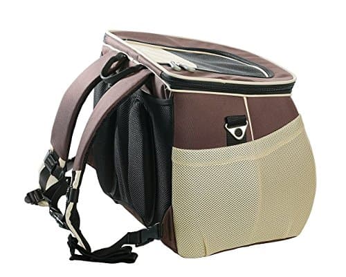 One for Pets The EVA Backpack Pet Carrier, Small, Brown Airline Approved Size - Trolley Fixture Included (2160-Brown-S)
