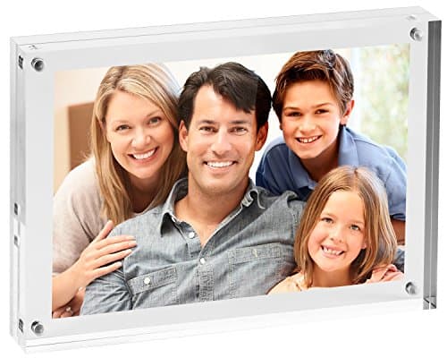 Utenlid 6" X 8" Extra Thick Double Sided Magnetic Desktop Acrylic Picture Frame - 1" Thick