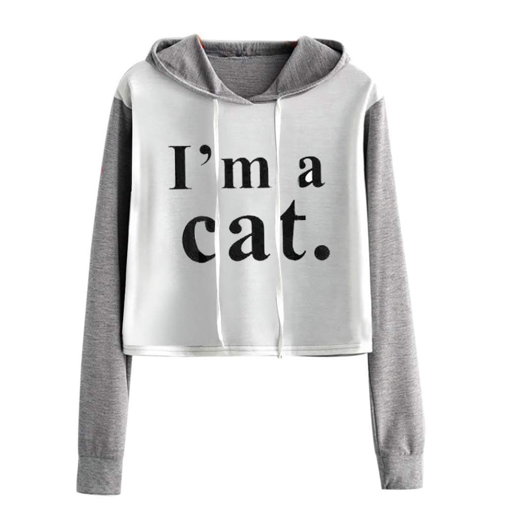 Women Sweatshirt Girl Plus Size Patchwork Long Sleeve Jumper Pullover Tops