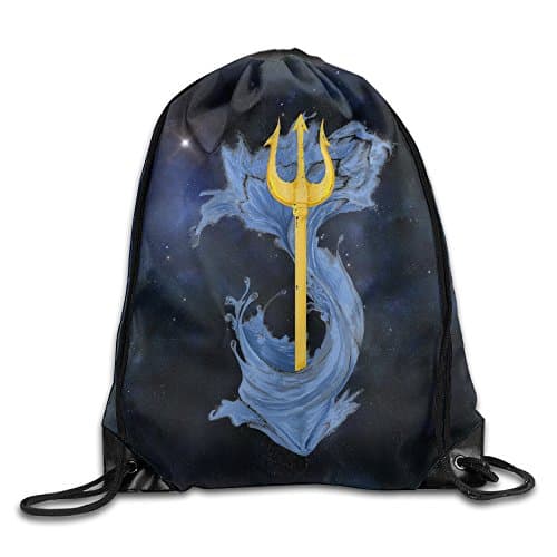 Gym Drawstring Bag Poseidon Greek God Cross Backpack Bag