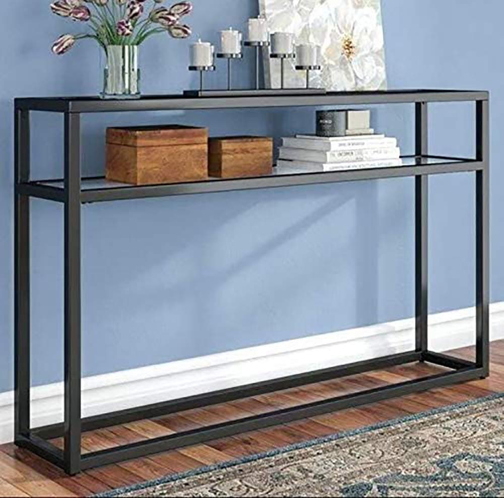 Homey Essense Wrought Iron Console Table for Home (Black)