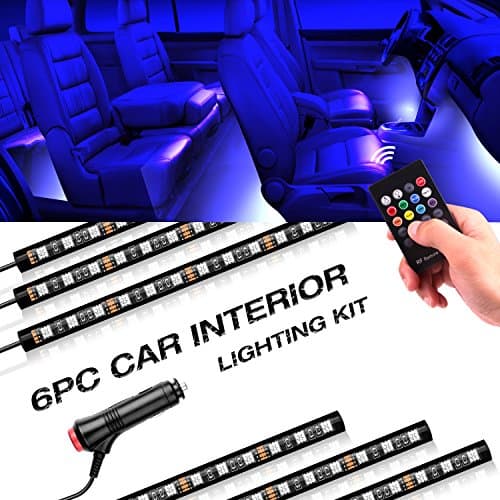 Multi color Car LED Strip Lights , Under Dash Lighting Car Interior Music Sync Mood Lighting Kit For Trucks, Pickups,Van Lorry ,Jeep. [ RGB LED,RF Remote Control ]