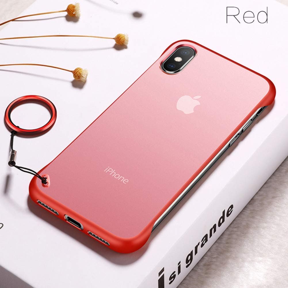 EOXO Iphone X Case Silicone Frameless Ring Design Scrub Phone Cases Compatible With Iphone 11 Pro Max Xr Xs Max 6 6S 7 8Plus X Matte Hard Pc Solid Color Back Cover