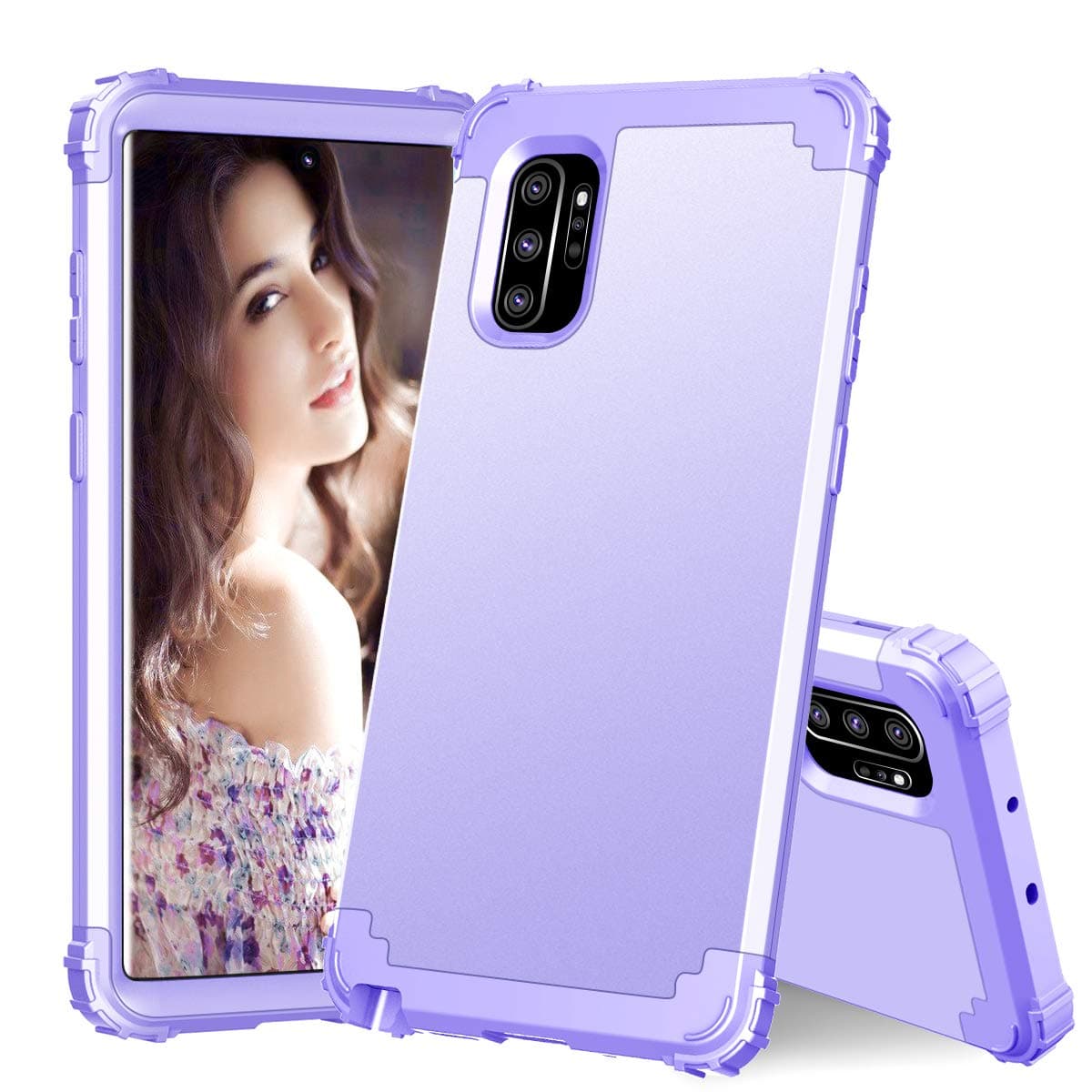 Galaxy Note 10+ Pro/Plus/5G Case, ZERMU Heavy Duty Shockproof Anti-Scratch Hard Plastic+Silicone Armor Defender High Impact Rugged Bumper Protective Case for Samsung Galaxy Note 10+ Pro/Plus/5G 6.8"