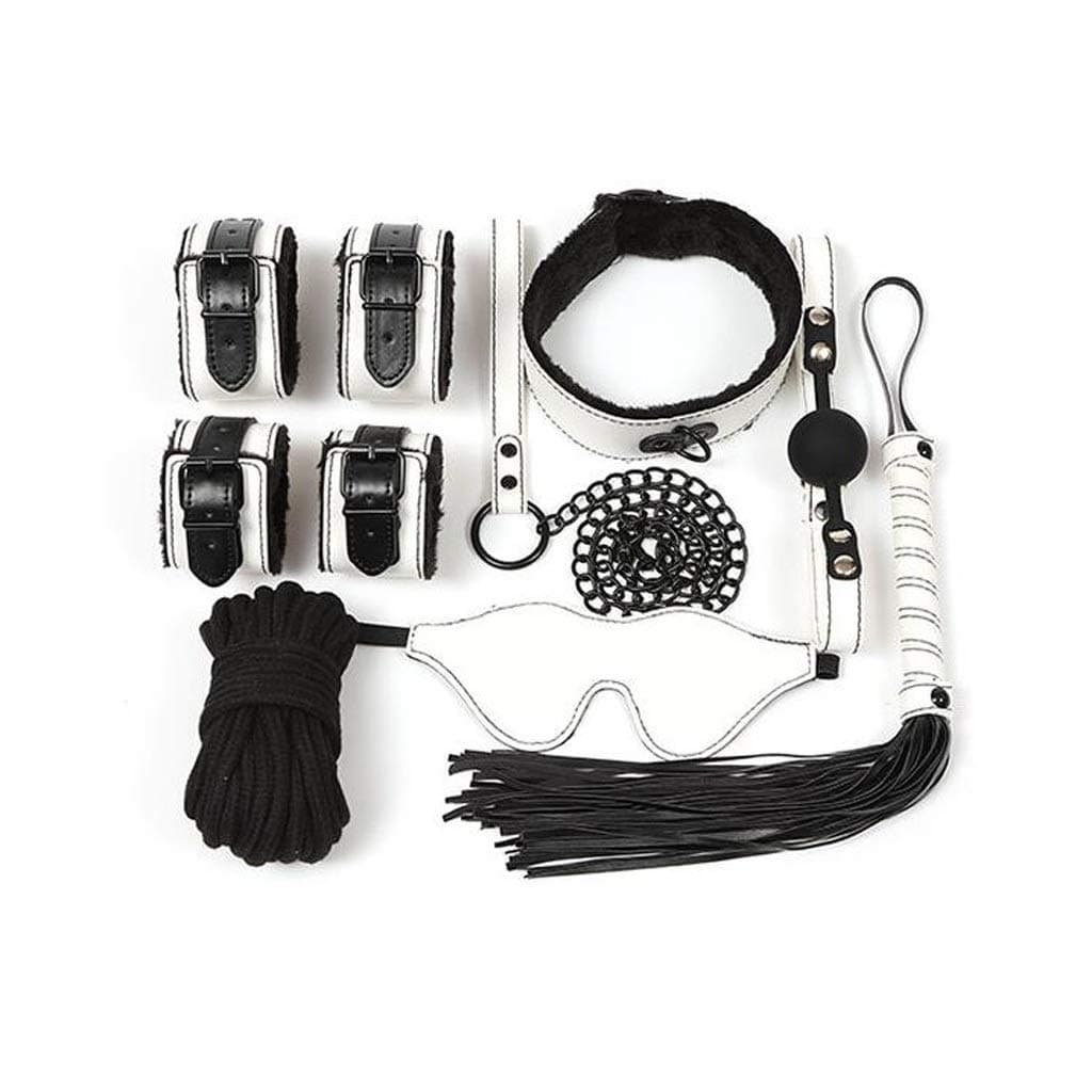 Luckly77 7 Pcs Body Harness Leather Straps Réstraints Kit Bundle Leg Ankles and Wrists Hāndcuff for Male or Female Jeans (Color : B)