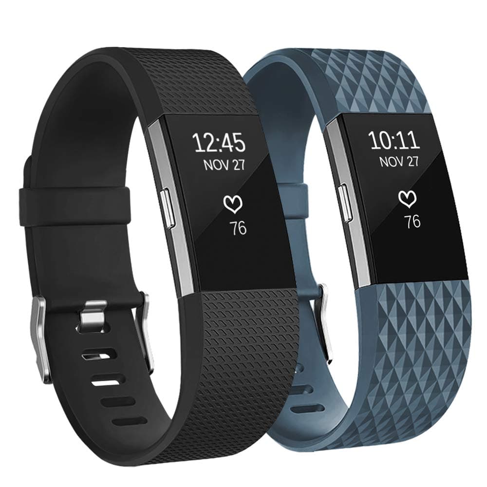 Adepoy Replacement Sport Strap Band Compatible for Fitbit Charge 2, Adjustable Accessory Sport Wristband Small Large Women Men