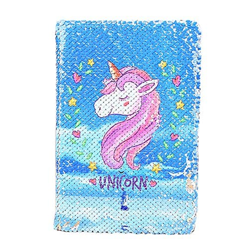 Modcon Magic Sequin Journal Reversible Sequin Office Notebook Mermaid Notepad School Diary for Girls Adults Festival Birthday (Unicorn)