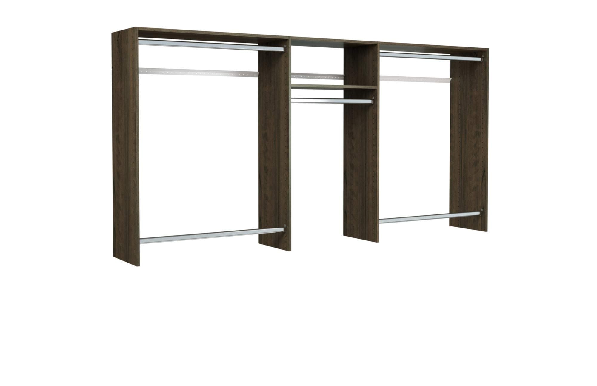 Easy Track 4'-8' W Basic Hanging Easy-to-Assemble Kit Closet Organizer, Truffle