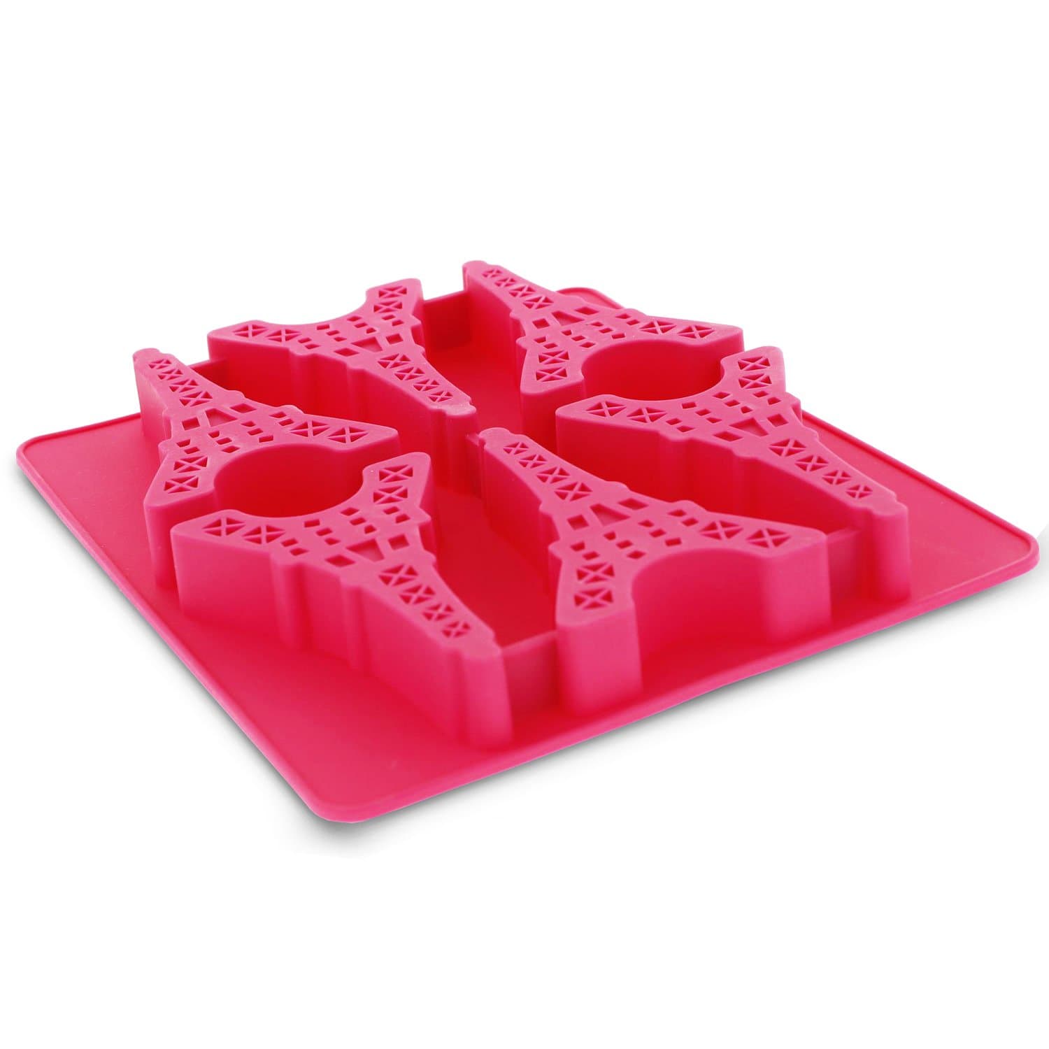 Elbee Eiffel Tower Ice Chocolate and Candy Mold, Silicone, Pink