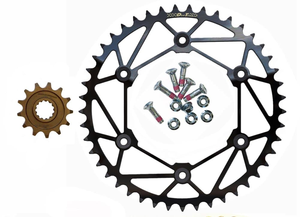 Dirt Tricks Front & SE BLACK Rear Sprockets Kit - 14/50 - compatible with Yamaha YZ250, WR450F, YZ450F