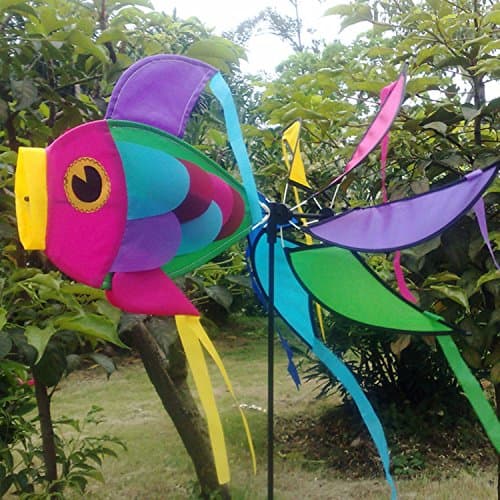 3d Rainbow Fish Wind Spinner Garden Yard Beach Windmill Decorations Beautiful, Artistic Touch To Your Outdoor Space With These Beautiful Spinners!